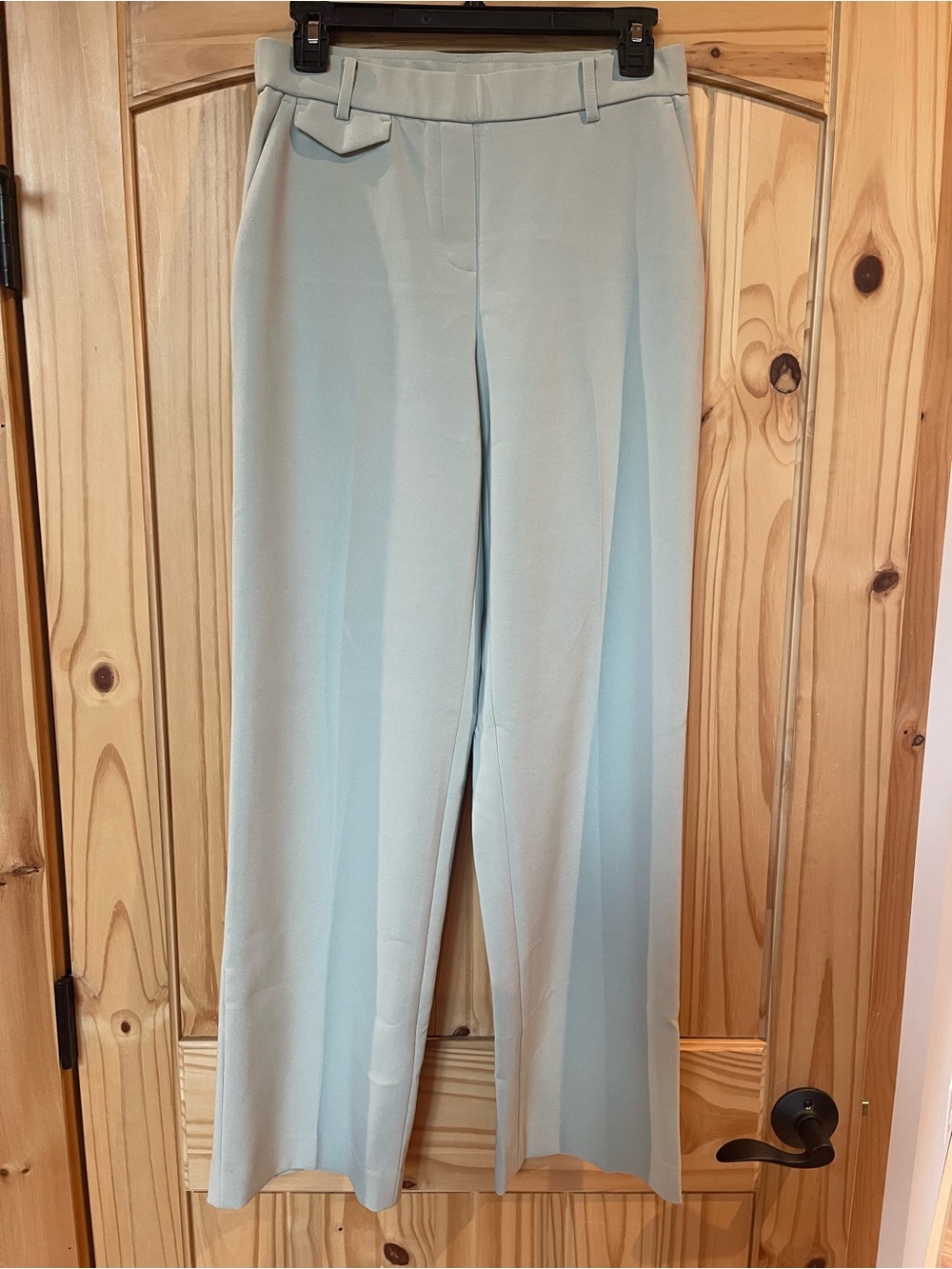 Anne Klein Pale Green Wide-Leg Dress Pants